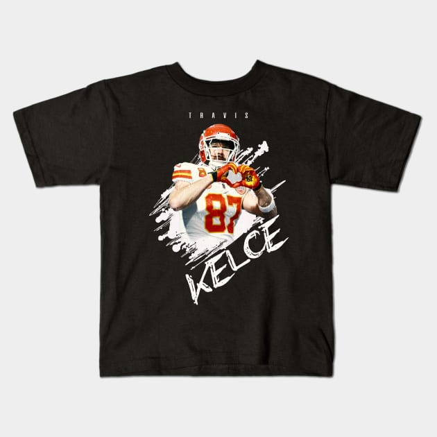 Travis Kelce Kids T-Shirt by Resatuki